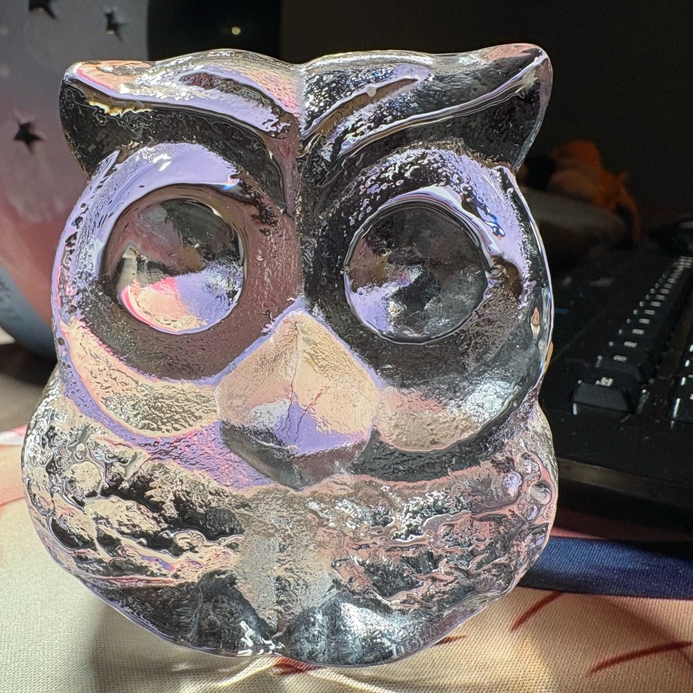 Vintage Royal Krona Sweden full lead crystal owl